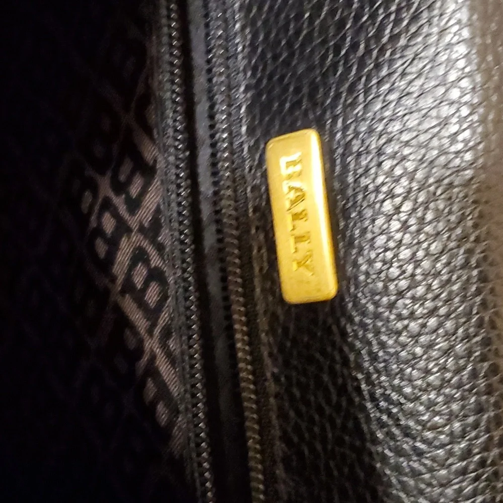 Like new Bally awesome upright briefcase or crossbody bag with terrific hardware